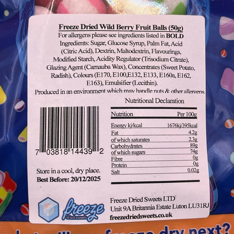 Fruit Balls Wild Berry 50g - Freeze Dried Sweets - Vegetarian & Halal - Image 3